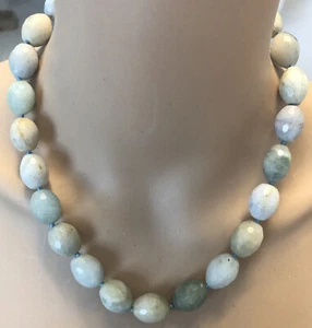 Chunky Statement NECKLACE 19” Quartz SEMI-PRECIOUS STONES NWT 925 hand knotted - Picture 1 of 12