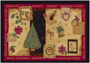 4x6 Milliken Yuletide Nostalgic Bordered Christmas Area Rug - Approx 3'10"x5'4" - Picture 1 of 1
