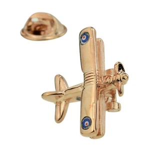 Rose Gold Bi Plane Lapel Pin Badge X2AJTP384 - Picture 1 of 1