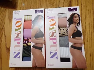 Joyspun Mujer ALGODÓN TANGA ROPA INTERIOR~6 PR~NUEVO EN CAJA~2 Colores y Tallas Surtidas Disponibles. - Imagen 1 de 5