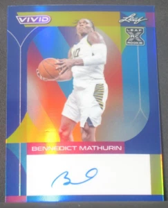 Bennedict Mathurin 2022-23 Leaf Vivid Autograph Rookie (7/30) Indiana Pacers RC - Picture 1 of 2