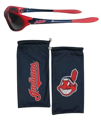Cleveland Indians Team Sport Sunglasses w/ Microfiber Bag MLB Licensed Baseball - Image 1 of 3