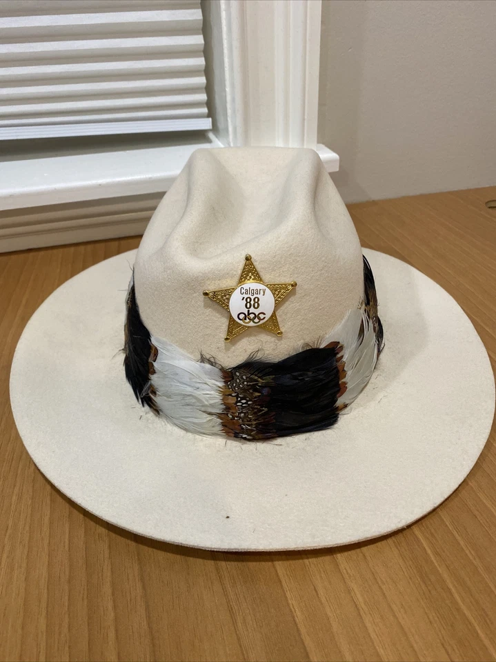 RARO Smithbilt 1988 Calgary ABC Juegos Olímpicos de Invierno Sombrero de Vaquero!! HERMOSO SOMBRERO Foto 1 de 4