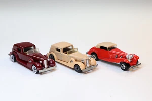 Vintage Hot Wheels Classic Cars Bundle Mercedes 540K & Two 35 Classic Caddy 80's - Picture 1 of 16