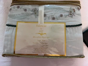 Valencia by EHF Micro Fiber Twin Set NIP Pink Floral Embroidery - Picture 1 of 3