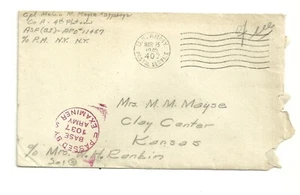 Ejército de Estados Unidos 1945 cubierta censurada a Kansas Apo 11457 (Z597) - Imagen 1 de 2