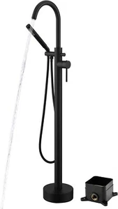 sumerain Freestanding Bathtub Faucet Matte Black Floor Mounted Tub Filler - Picture 1 of 9