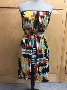 TRIXXI Strapless Dress Size Small Hi Low Geometric (Y426) - Picture 1 of 5