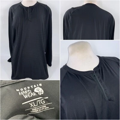 Pulôver Mountain Hard Wear XL Feminino Preto 3 Snap Poli Manga Longa YGI J2-220 - Imagem 1 de 4