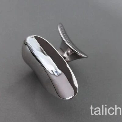 Moderno Brillante Plata de Ley Orgánica Curvado Grande Anillo Envolvente Ajustable Talla 7 Foto 1 de 4