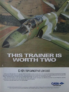 12/1991 PUB AVION CASA C-101 MILITARY TRAINER AIRCRAFT ORIGINAL AD - Picture 1 of 1