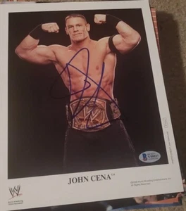 John Cena signed 8x10  wrestling photo WWE Beckett Bas Promo - Picture 1 of 1