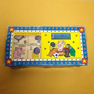 Vintage 1995 Johnson And Friends Wooden Dominoes 28 Pieces RARE - Picture 1 of 6