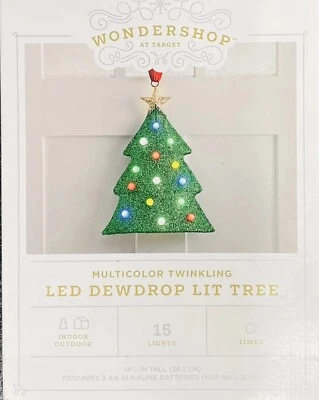 Wondershop 14.25" Battery Operated LED Tinsel Fabric Christmas Tree - Image 1 of 4