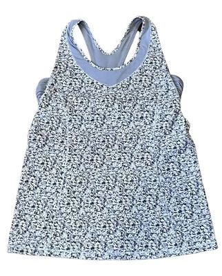 Sujetador Lululemon Tone It Tank Floral Gris Entrenamiento Estante Talla 10 Mediano Athletica Foto 1 de 4