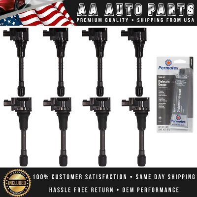 8 bobinas de encendido y grasa de afinación para Nissan Armada 2017-20 5,6 L V8 UF650 UF677 Foto 1 de 4