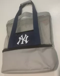 MLB NY Mesh Tote Bag Button Top Insulated Picnic Cooler Shoulder Bag NWT - Picture 1 of 6