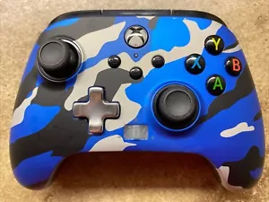 Power A Enhanced Wired Controller for Xbox One Blue Camo Microsoft Camouflage - Picture 1 of 7