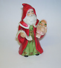 Homco Figurine Santa Claus With Doll and List