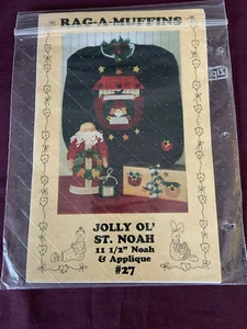 Rag-A-Muffins: "Jolly Ol' St. Noah" 11 1/2" Noah  Doll & Appliques - Imagen 1 de 2