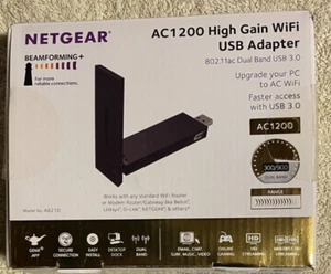 Netgear High Gain WiFi USB Adapter, AC1200, Little use - Picture 1 of 3