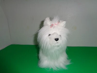 GANZ Webkinz White Yorkie Dog Hair Bow Stuffed Animal NO CODE - Image 1 of 4
