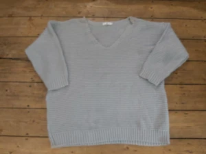 MISSGUIDED DAMEN GRAU GROBSTRICK OVERSIZE DROP SHOULDER PULLOVER GR M - Bild 1 von 4