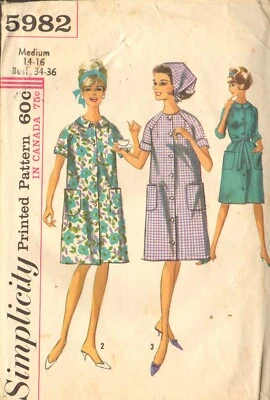 Simplicity 5982 Sewing Pattern Robe Duster Scarf Vintage Size Medium 14-16 - Image 1 of 2