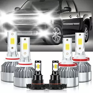 For GMC Sierra 2007-2013 6x LED Headlight High Low Beam Fog Bulbs Combo Kit - Picture 1 of 12