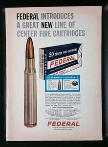 Vintage 1963 Federal Cartridge Corporation Center Feuerwehrpatronen ganzseitige Anzeige - Bild 1 von 1