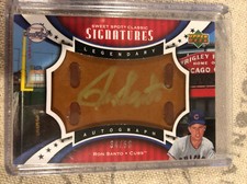 2007 Sweet Spot Classic Autograph Gold Ink Glove Ron Santo /50 Cubs Signature