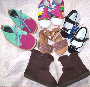 Sizes 3 & 4: TODDLER GIRL SHOES & BOOTS LOT: 5 PRS: TEENY TOES; NWT GENUINE KIDS