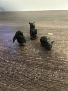 Solid Pewter Penguin Figurine rabbit and squirrel  lot of 3 small figures - Picture 1 of 9