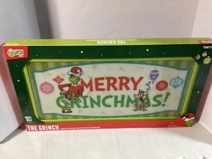 Gemmy The Grinch And Max Light Up Merry Christmas Sign Hanging Wall Decor "New" - Picture 1 of 1