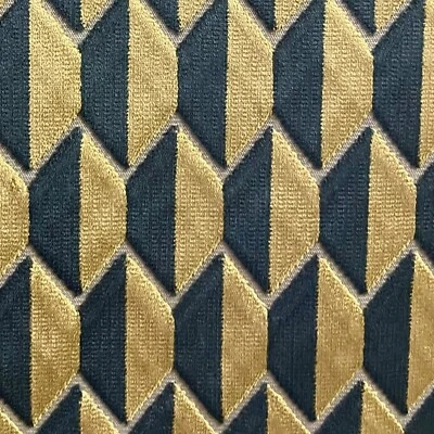 ROBERT ALLEN ГЕОМЕТРИЧЕСКИЙ БАРХАТ ОБИВОЧНАЯ ТКАНЬ ALESSIO GEO BK БРОНЗА YD - Изображение 1 из 3