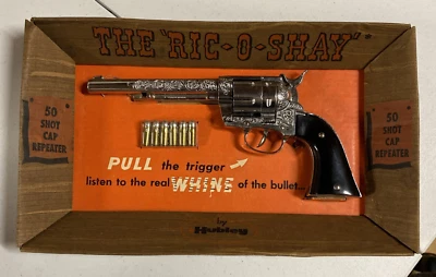Pistola de colección de los años 50 HUBLEY "Ric-O-Shay" .45 Cal Cap juguete occidental SIN USAR en CAJA ORIGINAL Foto 1 de 4
