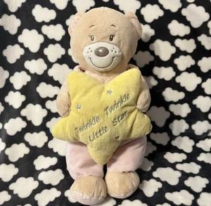 Card Factory Twinkle Little Yellow Star Pink Teddy Bear Soft Toy Comforter - Picture 1 of 4