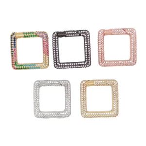 cz pave eckige Schraubverschlüsse 18k vergoldet Karabinerverschlüsse Verbinder - Bild 1 von 22