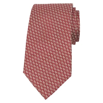 Corbata de seda roja crema 3,25 tejida micro cuadros PERRY ELLIS PORTAFOLIO para hombre Foto 1 de 4