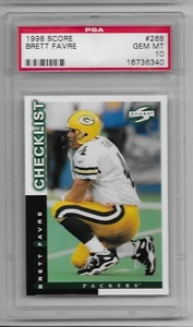 1998 Brett Favre PSA 10 GEM MINT, Score CHECKLIST, Green Bay Packers - Picture 1 of 1