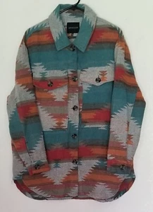 Dictionary Womens Western Aztec Jacket LARGE/XL Multicolor Button Up Mid Length - Picture 1 of 12