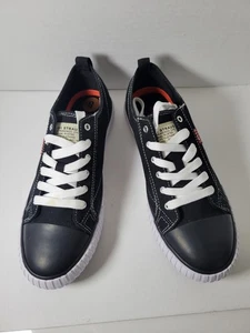 Levi's Womens Size 8 Canvas Casual Lace-up Rubber Sole Sneaker Shoe Black New - Picture 1 of 12