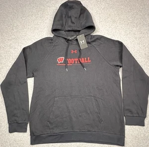 Neu mit Etikett Under Armour Wisconsin Badgers Herren Pullover Hoodie schwarz Größe XL - Bild 1 von 11