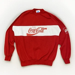 Vintage 80s Coca Cola Sweatshirt Men’s XL Coke Promo Red White Colourblock Rare - Picture 1 of 14