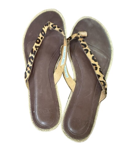 Sandali infradito UGG F30013A in pelle stampa pelliccia leopardata misura 7 5 estivi