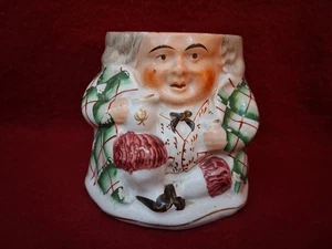 Antique Victorian Staffordshire Tartan Toby Pot Figure 9cm - Picture 1 of 5