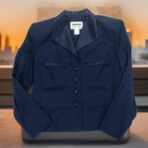 Lois Snyder Dani Max Single Breasted, Jacket Size 8 Purple Military Flair 80’s - Picture 1 of 6