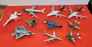 Vtg Lot of 10 Diecast Jets & Planes F-16 Phantom Raptor Matchbox Maisto & Others - Picture 1 of 8