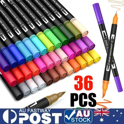 36Pcs Art Brush Markers Pen Dual Tip Drawing Painting Watercolour Artist Sketch - image 1 of 4