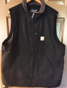 Carhartt Mens Sz L Tall Duck Sherpa Lined Mock Neck Vest OV4277-M Black - Picture 1 of 8